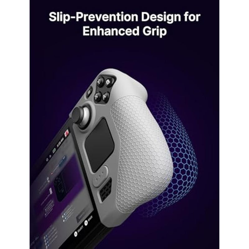 MWS-ForCamping Silicone Grip Protection Case Compatible with Steam Deck, Steam Deck Grip, Steam Deck GripSkin, GripArmor Silicone Sleeve Set (one Left and one Right) - GP0016 Grey - Image 3